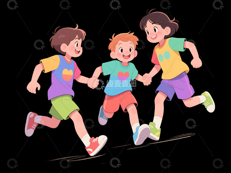 高清大图下载【趣麦麦图】玩耍的小孩子1