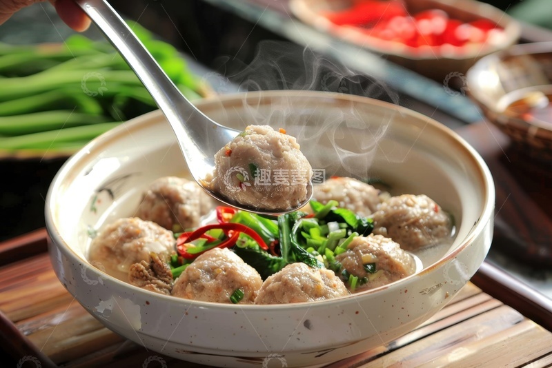 高清大图下载【趣麦麦图】一碗美味的肉丸子