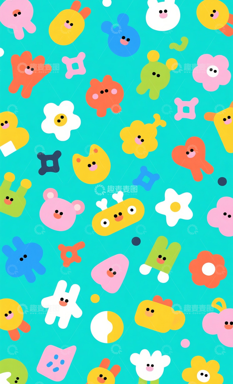 高清大图下载【趣麦麦图】卡通图案底纹7