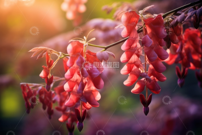 高清大图下载【趣麦麦图】红色的槐花树