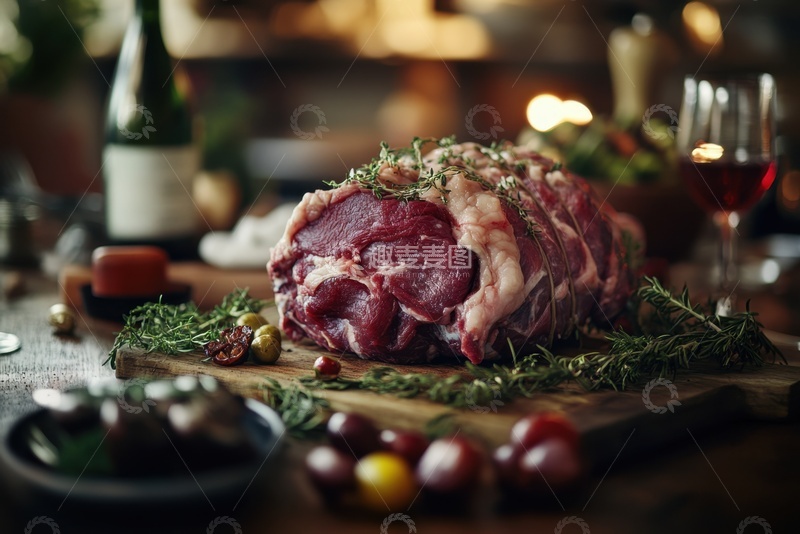 高清大图下载【趣麦麦图】放在桌面上的一块生肉