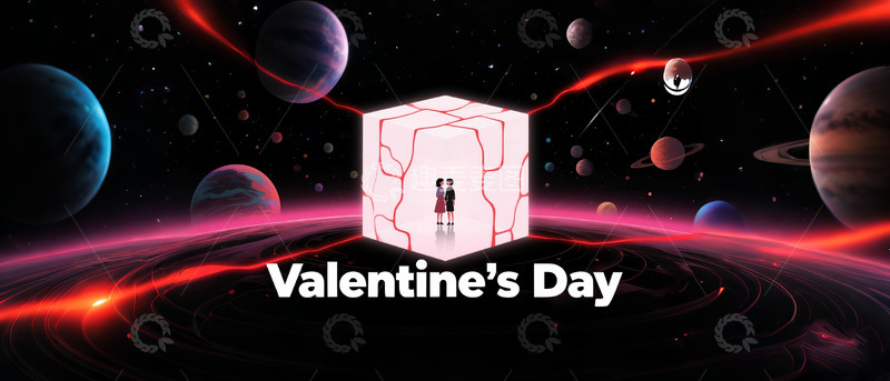 高清大图下载【趣麦麦图】情人节海报横向3