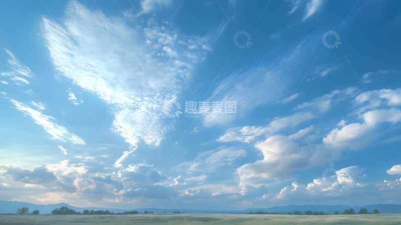 夏天草地上的天空云彩3