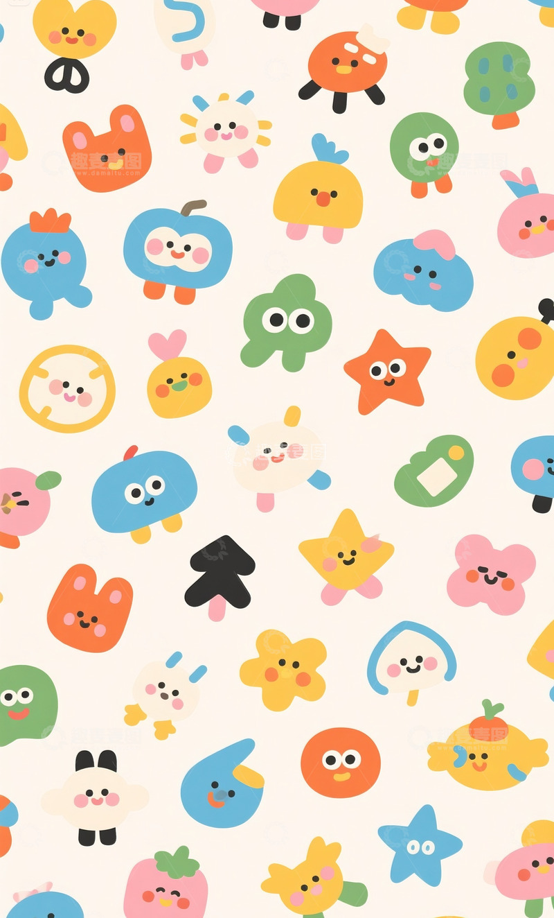 高清大图下载【趣麦麦图】卡通图案底纹2