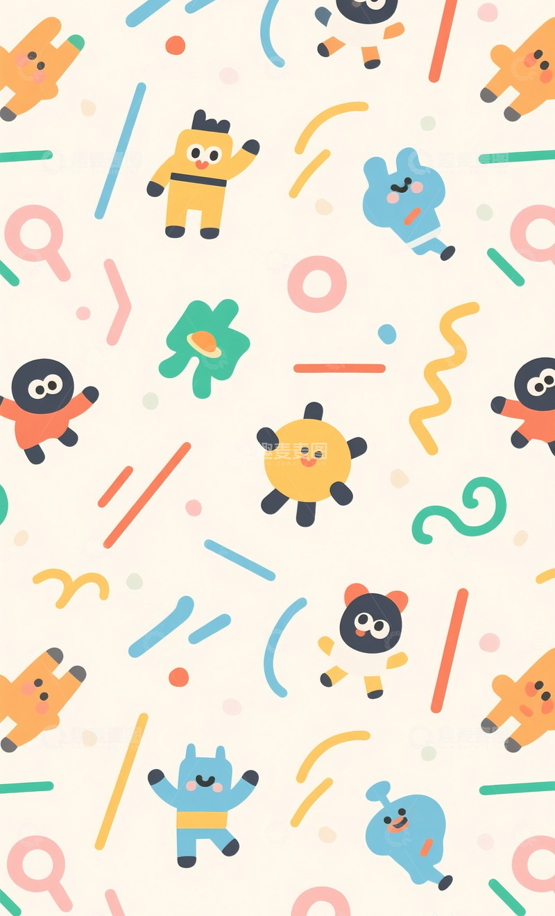 高清大图下载【趣麦麦图】卡通图案底纹8
