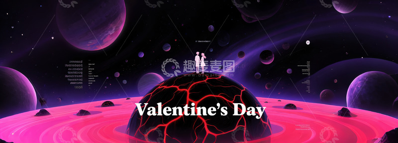高清大图下载【趣麦麦图】情人节海报横向1