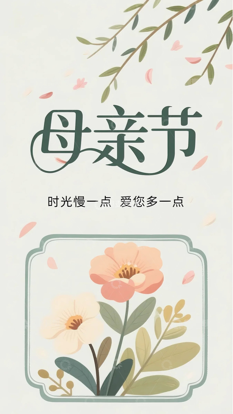 母亲节 母亲 孩子 花卉 植物 背景2
