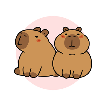 情绪稳定的水豚卡通插画