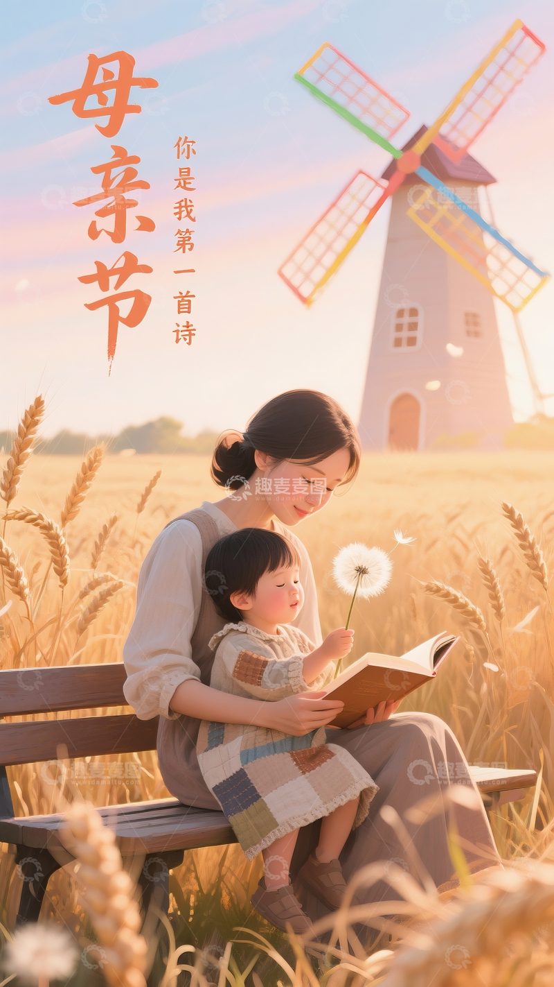 高清大图下载【趣麦麦图】母亲节海报你是我第一首诗