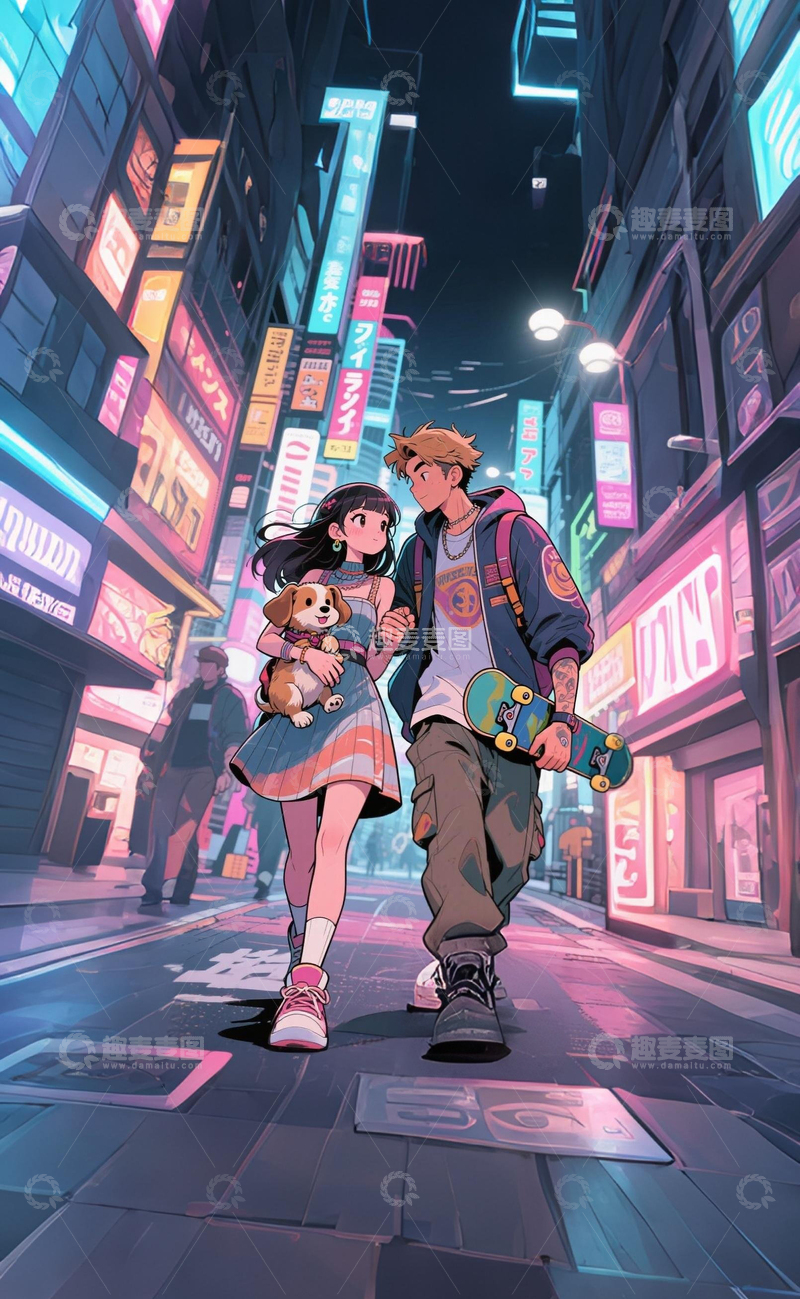 高清大图下载【趣麦麦图】潮流的情侣