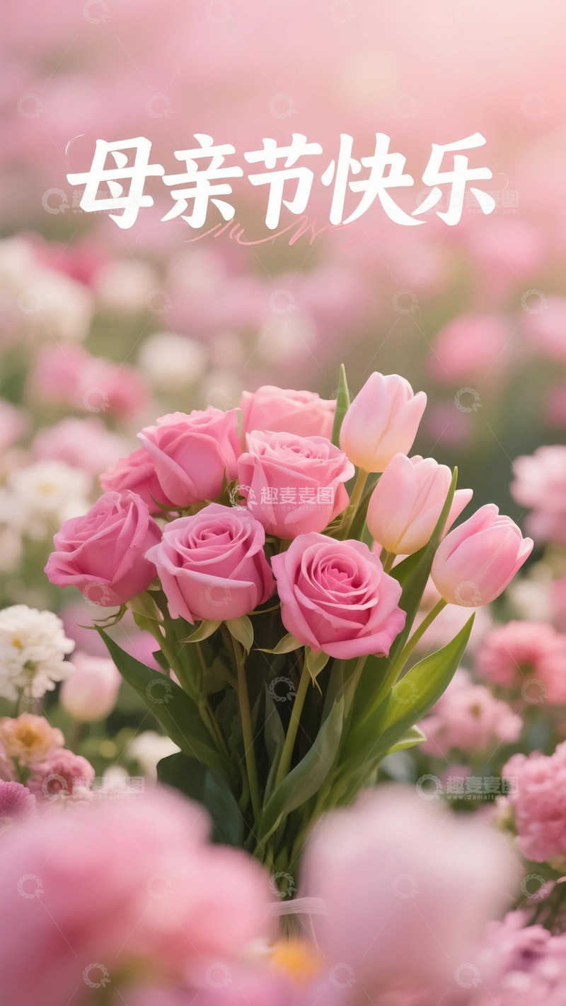 高清大图下载【趣麦麦图】母亲节鲜花祝福