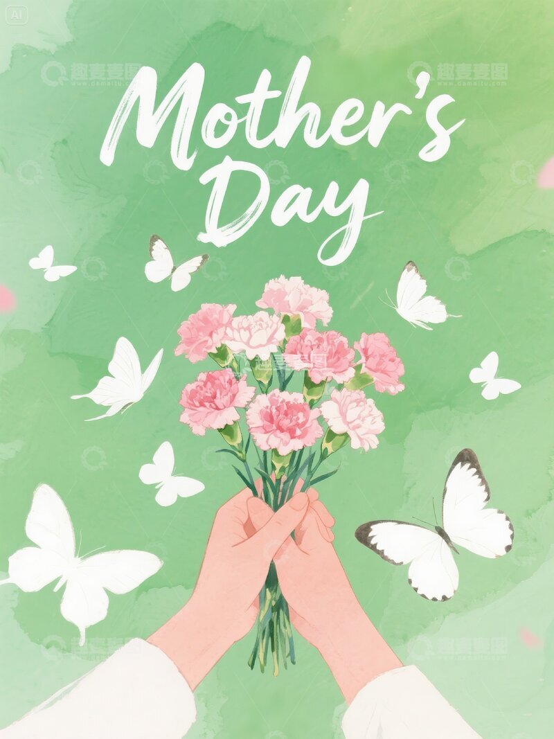 高清大图下载【趣麦麦图】爱在母亲节海报