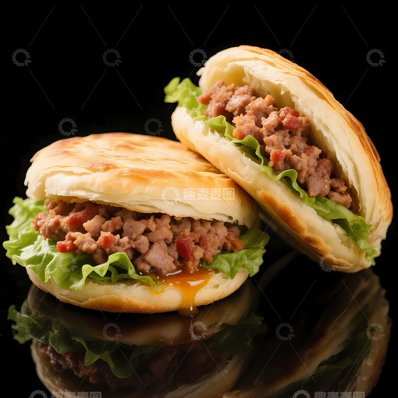 高清大图下载【趣麦麦图】陕西肉夹馍摄影