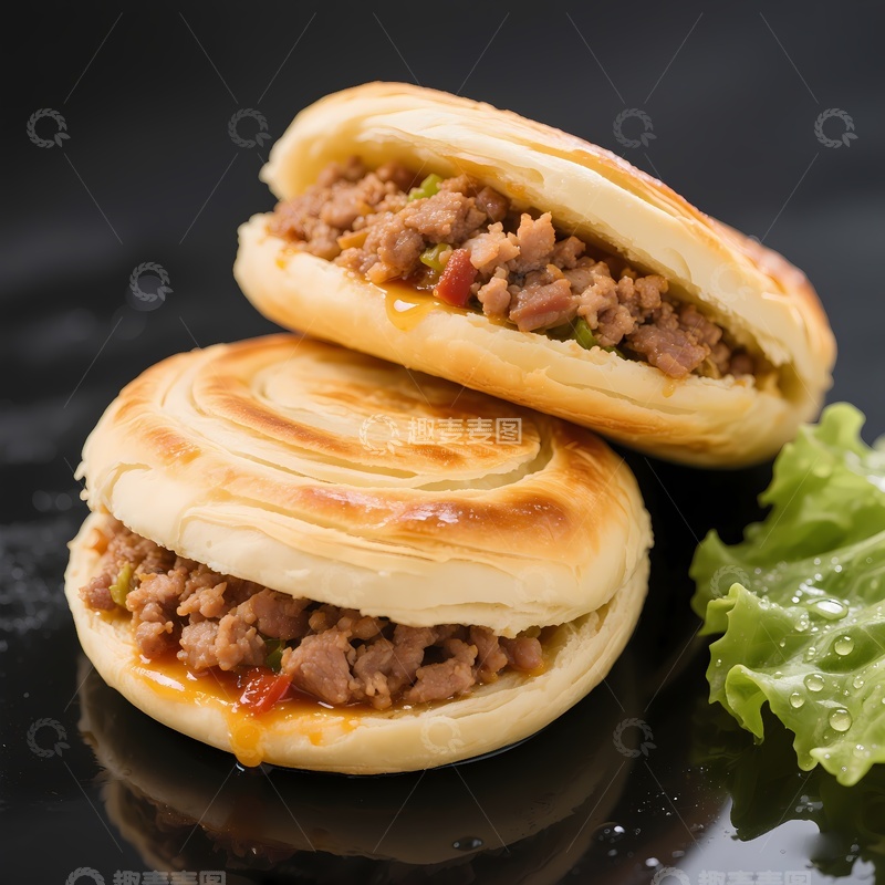 高清大图下载【趣麦麦图】肉夹馍美食摄影