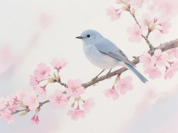 国风水彩水墨花鸟1