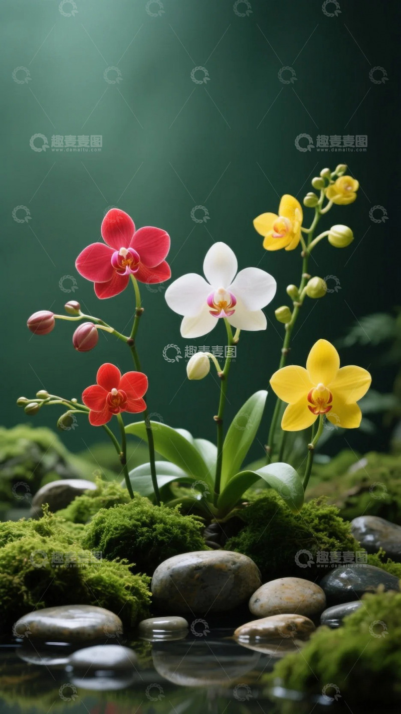 高清大图下载【趣麦麦图】五彩缤纷的兰花3