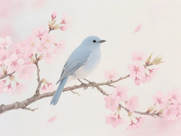 国风水彩水墨花鸟