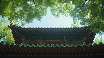 蓝天下的中式建筑屋檐2