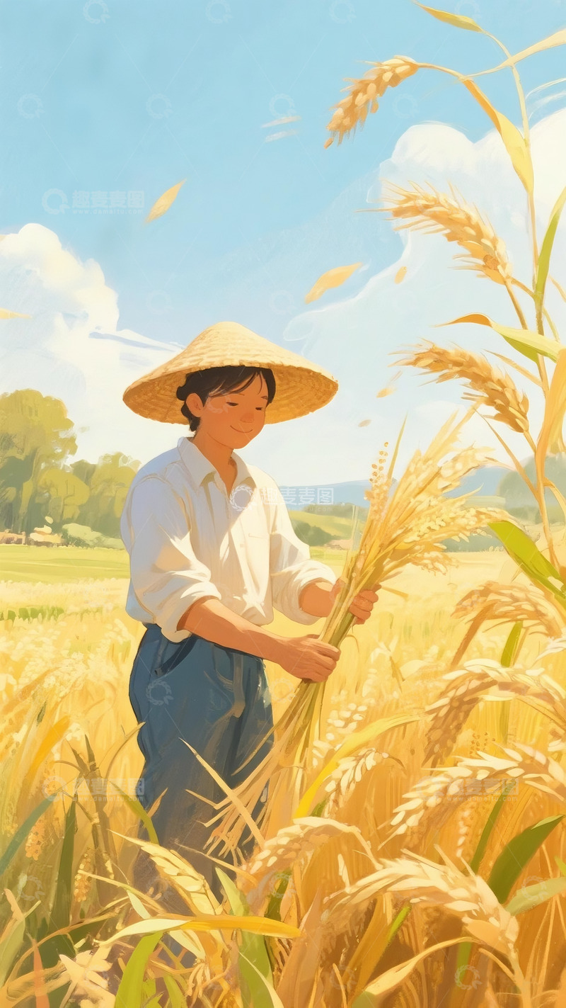高清大图下载【趣麦麦图】油画风格芒种节气