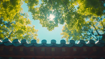 蓝天下的中式建筑屋檐3