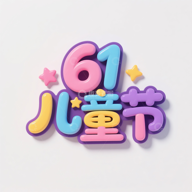 高清大图下载【趣麦麦图】61儿童节快乐字体设计3
