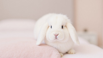 一只可爱的白色垂耳兔