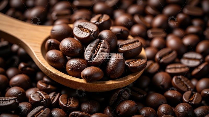高清大图下载【趣麦麦图】一勺原生咖啡豆