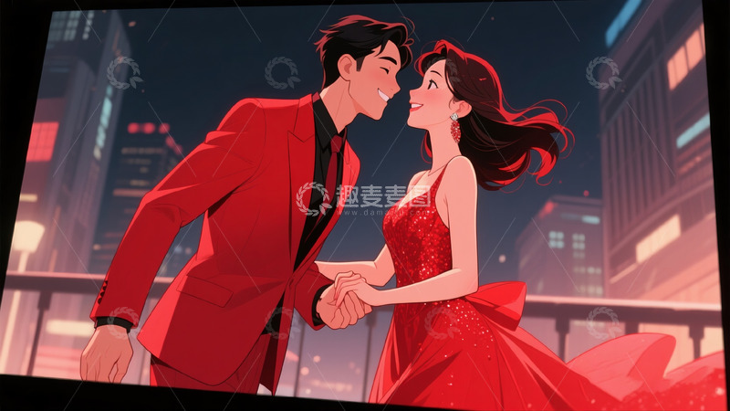 高清大图下载【趣麦麦图】情人节电影院4