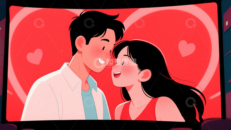 高清大图下载【趣麦麦图】情人节电影院2