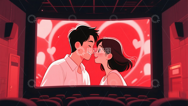 高清大图下载【趣麦麦图】情人节电影院3