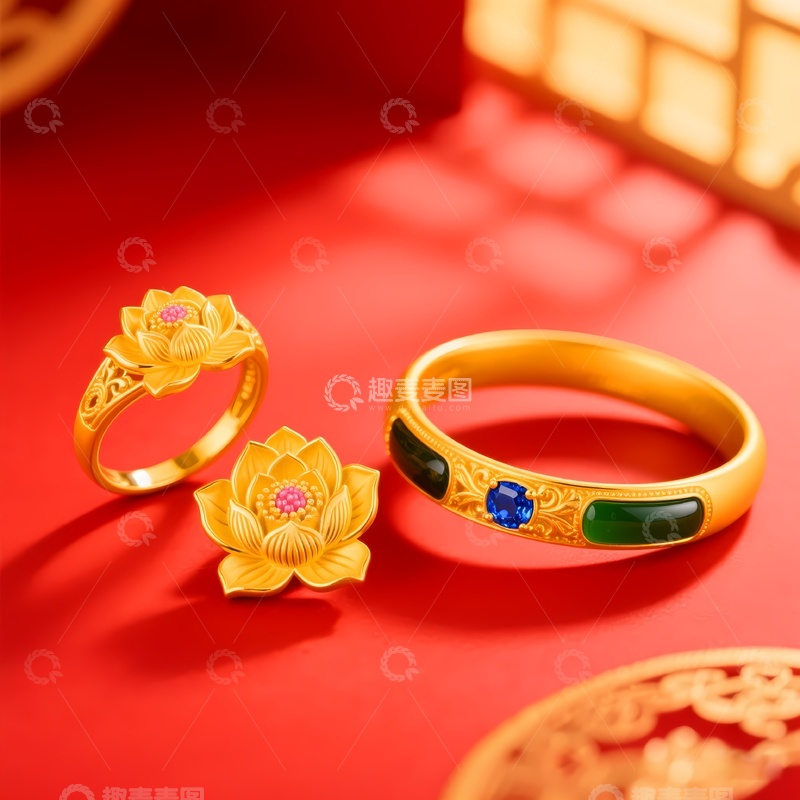 高清大图下载【趣麦麦图】黄金首饰摄影1