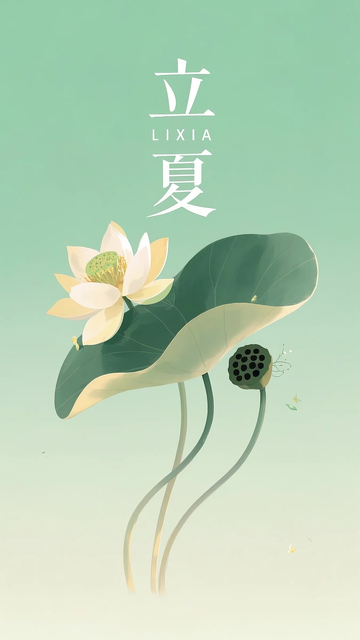 立夏文字创意海报插画背景 