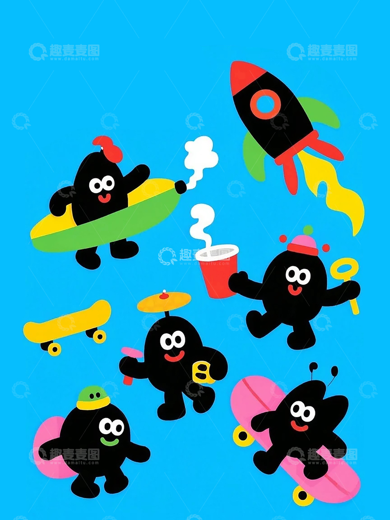 卡通风格的创意海报人物贴纸 1