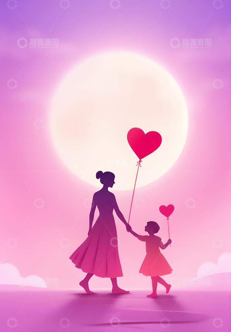 高清大图下载【趣麦麦图】母亲节节日海报插画4