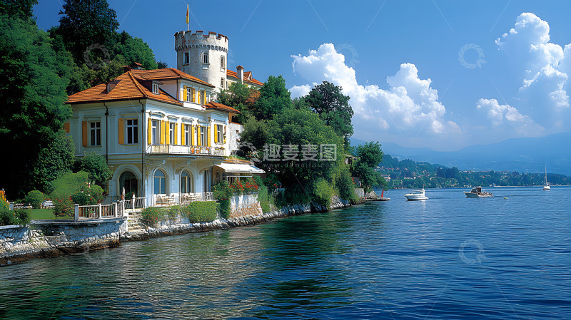 高清大图下载【趣麦麦图】海上的欧式庄园
