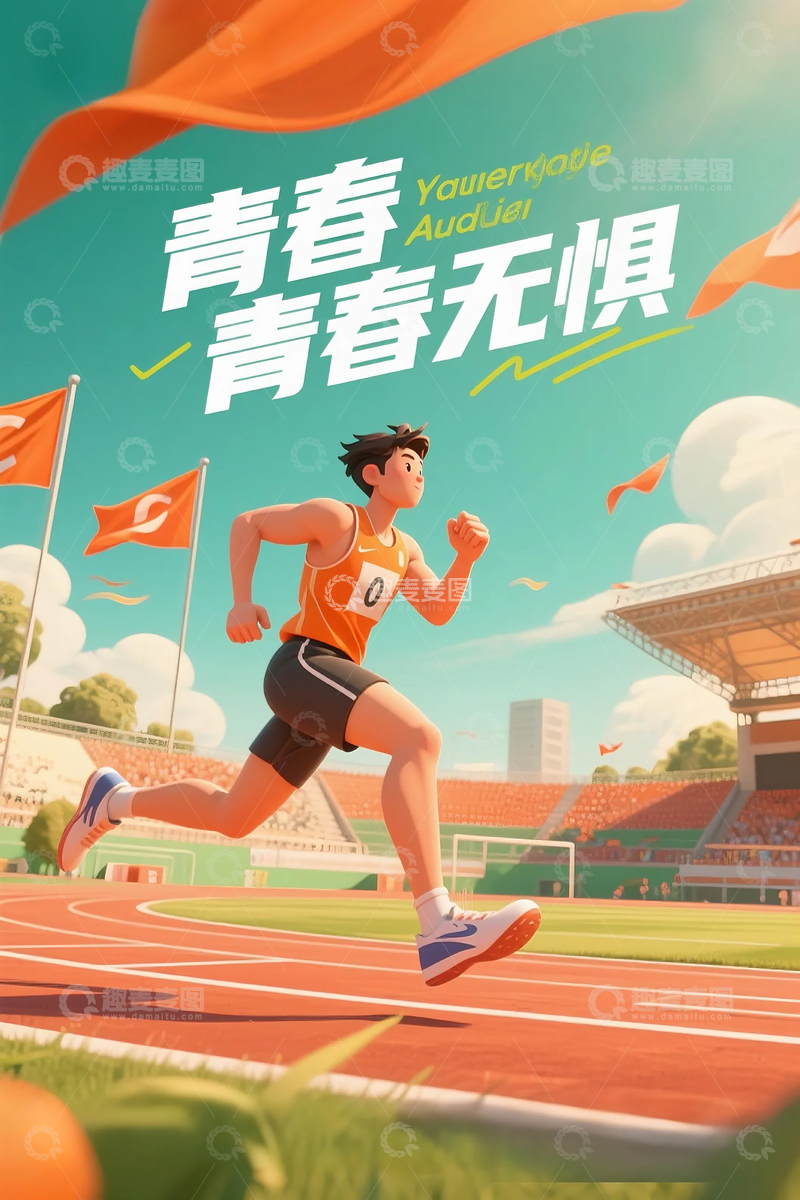 高清大图下载【趣麦麦图】青春正能量励志海报 