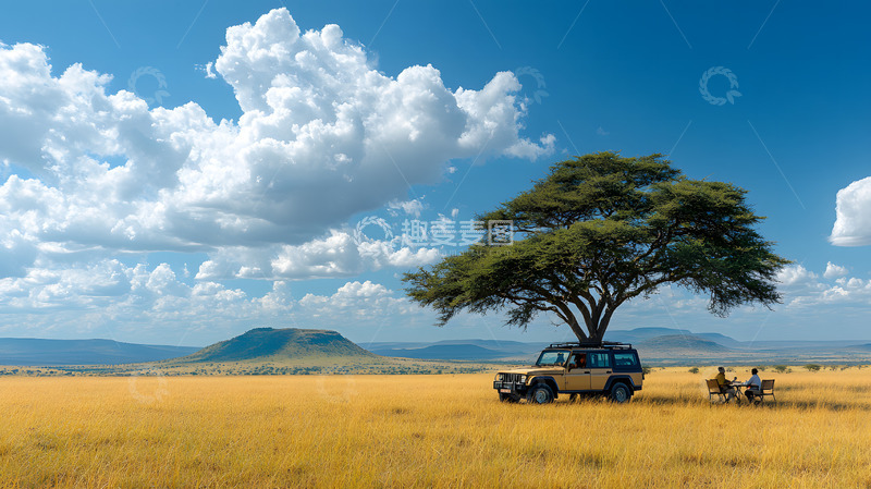 高清大图下载【趣麦麦图】非洲大草原上的越野车5