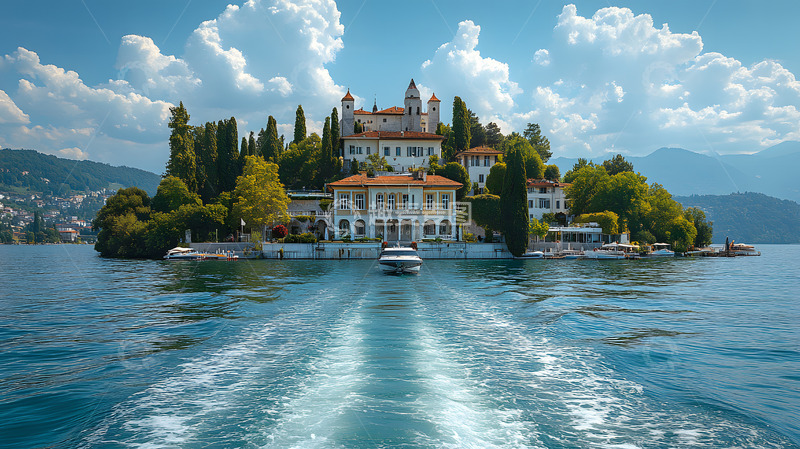 高清大图下载【趣麦麦图】海上的欧式庄园1