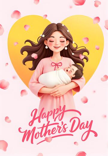 母亲节节日海报插画1