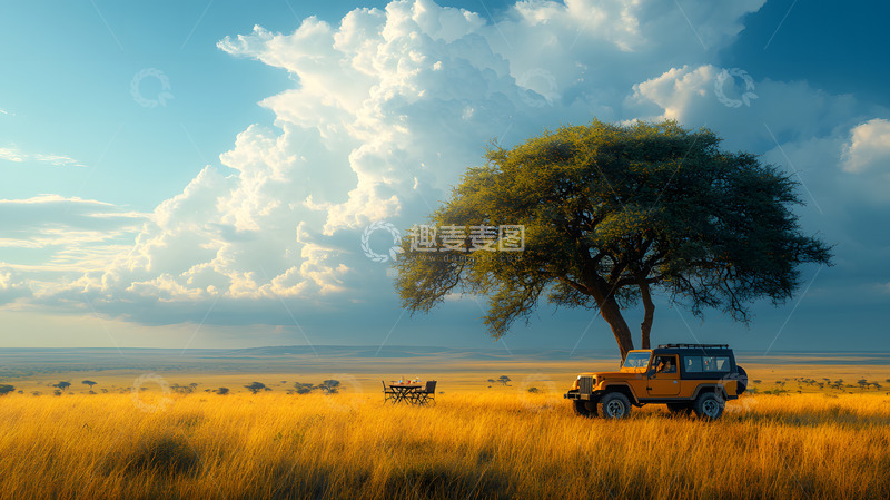 高清大图下载【趣麦麦图】非洲大草原上的越野车4