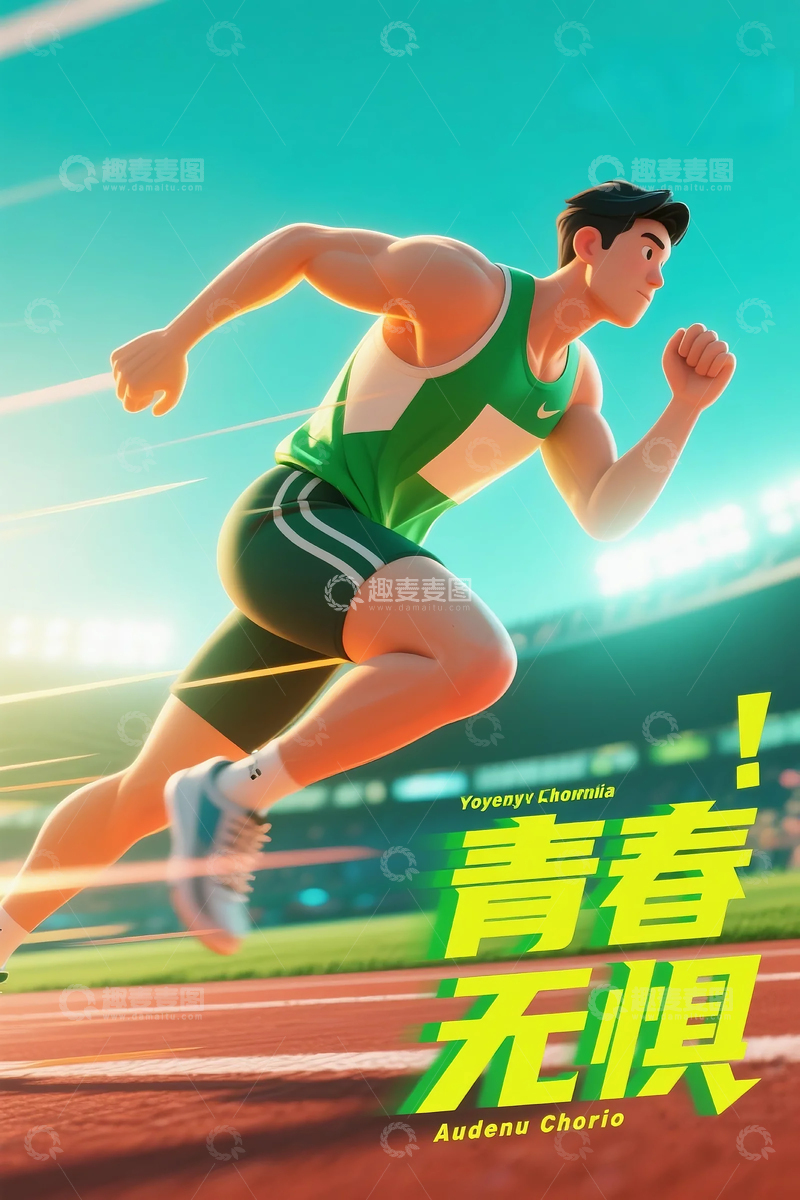 高清大图下载【趣麦麦图】青春正能量励志海报 1