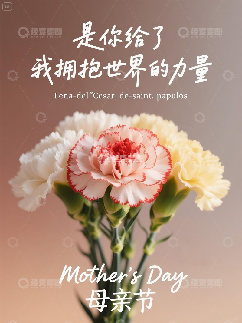 高清大图下载【趣麦麦图】母亲节花束海报