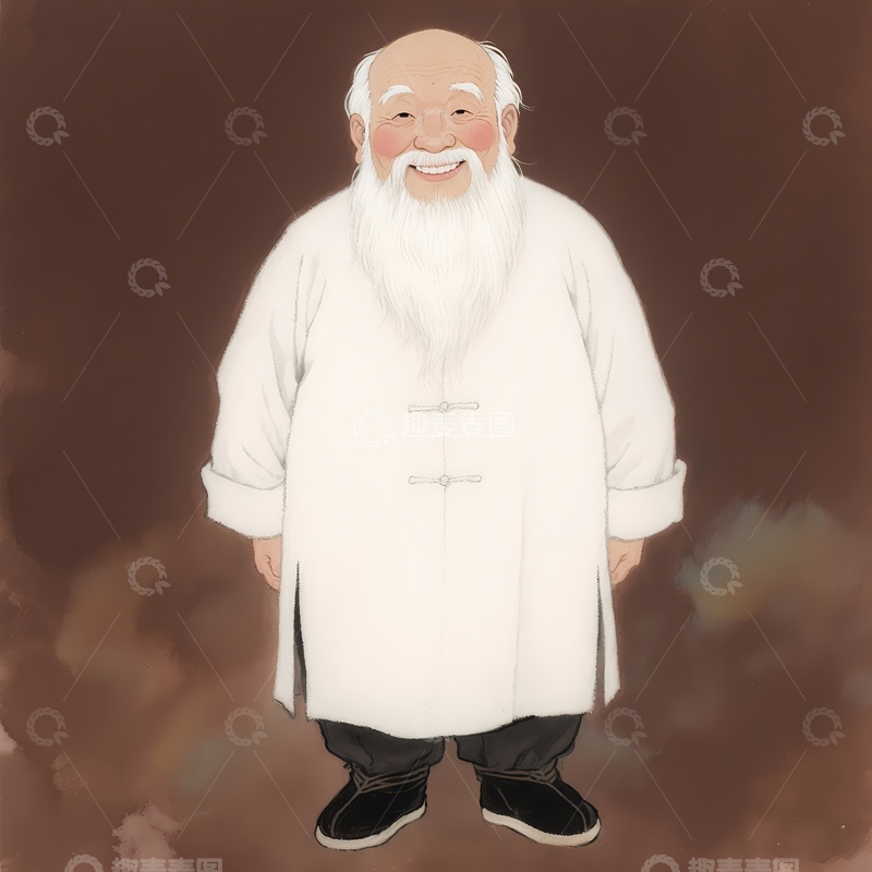 高清大图下载【趣麦麦图】老中医形象图