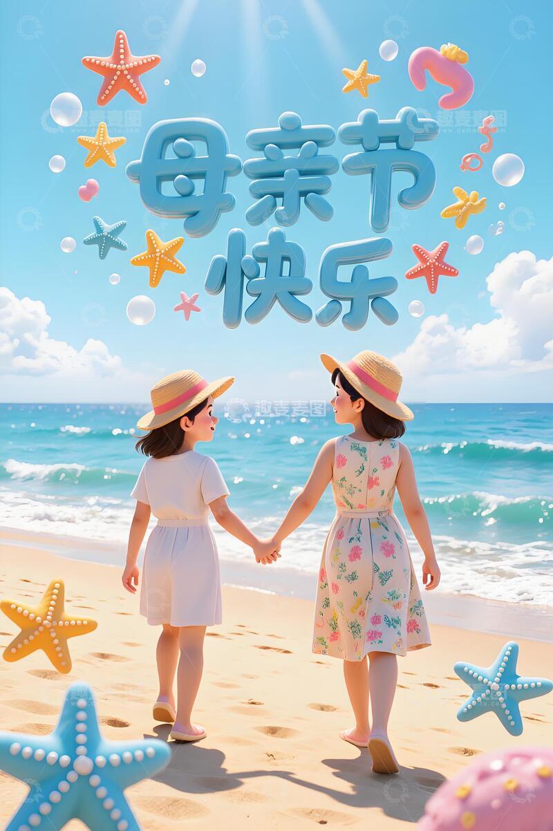 高清大图下载【趣麦麦图】母亲节节日海报插画33