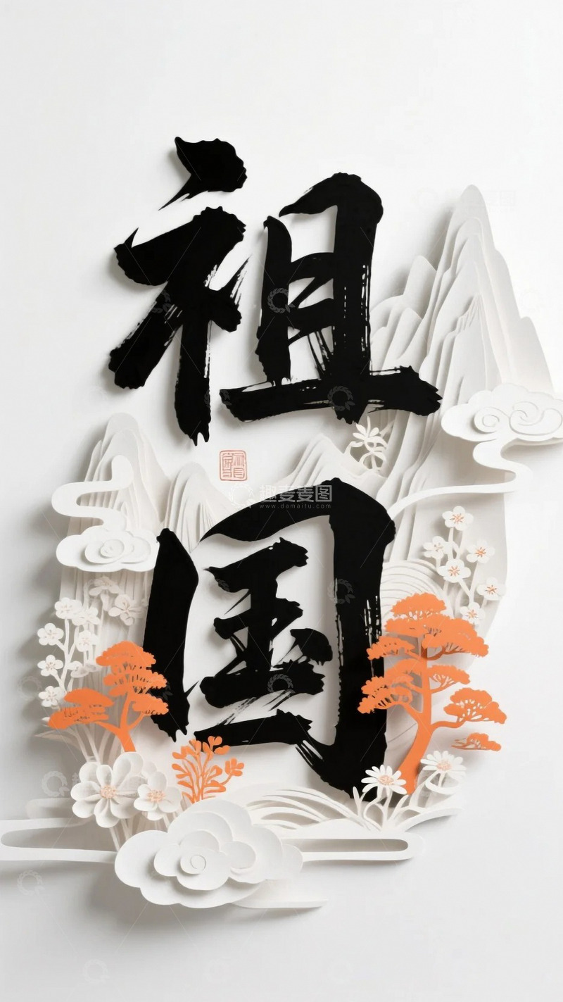 高清大图下载【趣麦麦图】祖国文字背景4