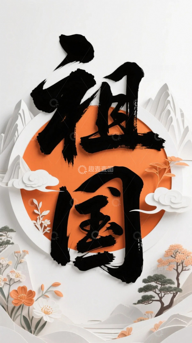 高清大图下载【趣麦麦图】祖国文字背景1