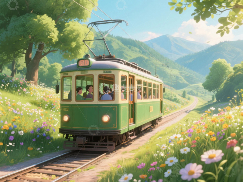 高清大图下载【趣麦麦图】新海诚风格电车2