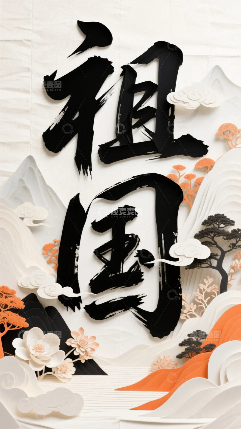 高清大图下载【趣麦麦图】祖国文字背景5