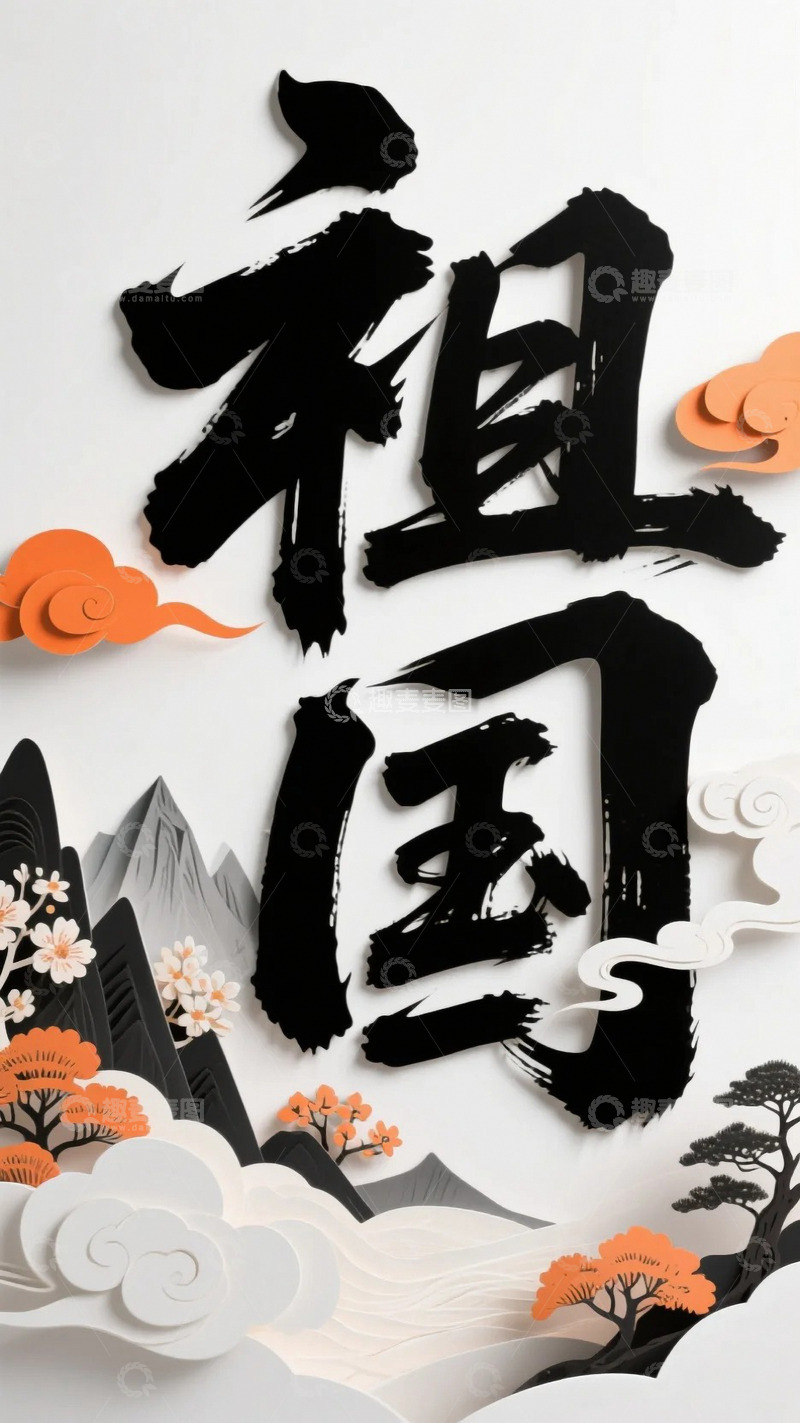 高清大图下载【趣麦麦图】祖国文字背景6