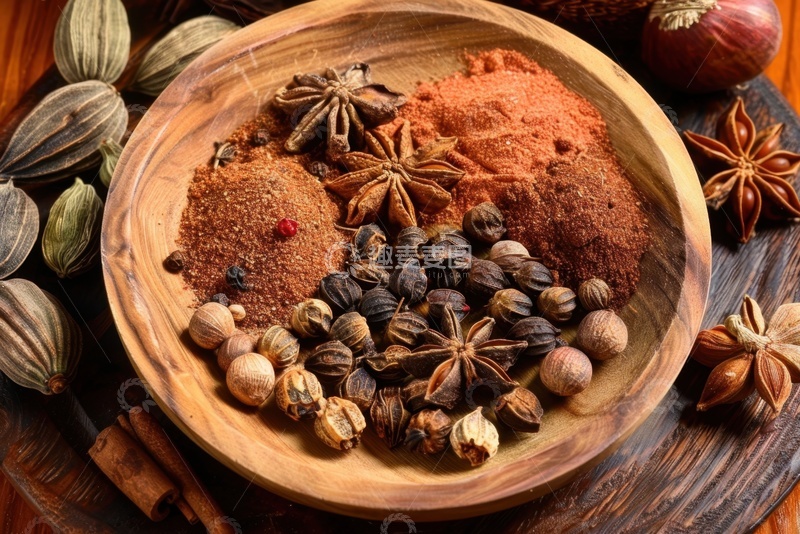高清大图下载【趣麦麦图】一盘调料粉干花椒